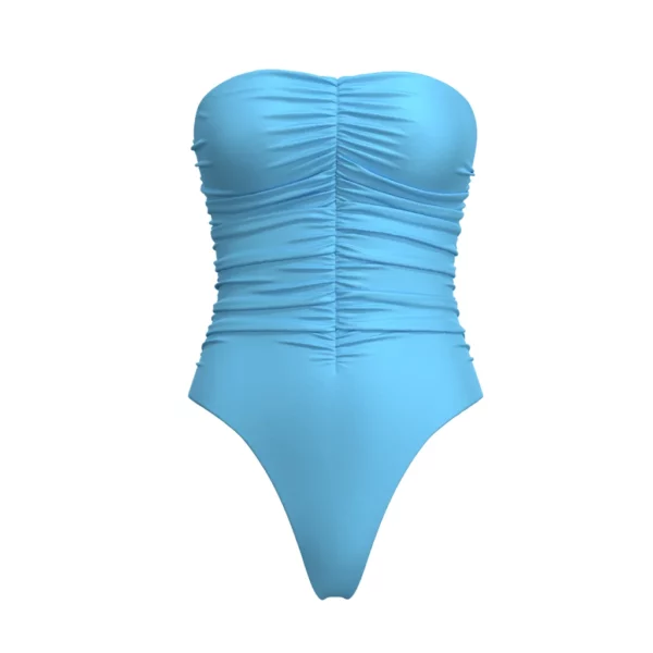 Casablanca Blue Swimsuit – стильний блакитний купальник із драпіруванням